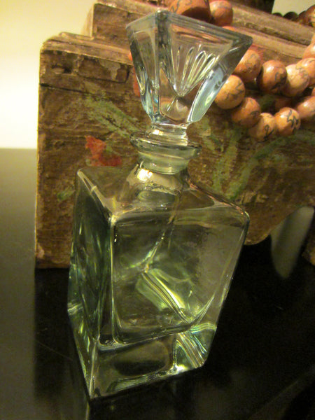 Mid Century Crystal Apothecary Glass Decanter - Designer Unique Finds 