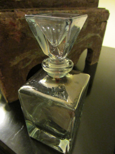 Mid Century Crystal Apothecary Glass Decanter - Designer Unique Finds 