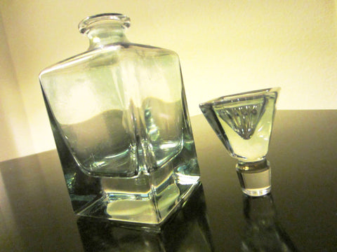 Mid Century Crystal Apothecary Glass Decanter - Designer Unique Finds 