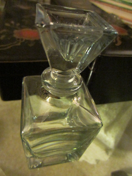 Mid Century Crystal Apothecary Glass Decanter - Designer Unique Finds 