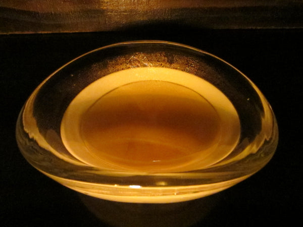 Murano Glass Bowl Gold Inclusion Seguso Design - Designer Unique Finds 