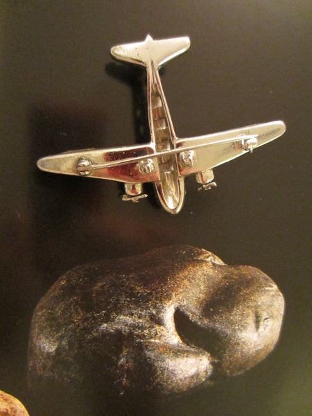 Trifari Airplane Brooch Swarovski Pave Rhinestones Silver Propeller - Designer Unique Finds 
 - 6