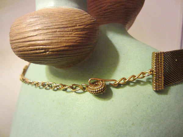 Brass Mesh Choker Necklace Decorated Turquoise Amethyst Coral Charms - Designer Unique Finds 
 - 5