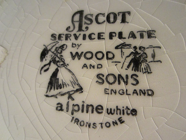 Ironstone Charger Alpine Service Plate by Wood And Sons England - Designer Unique Finds 