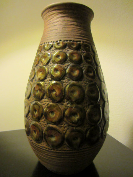 American Ceramic Vase Geometric Glazed Texture Numbered 367 USA