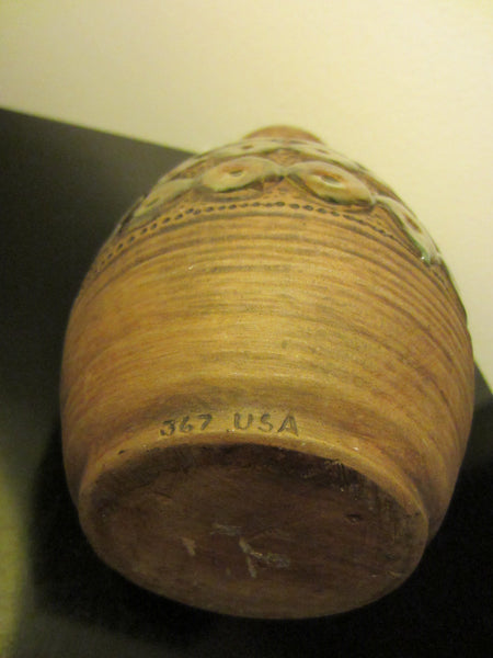 American Ceramic Vessel Geometric Glaze Marked 367 USA - Designer Unique Finds 