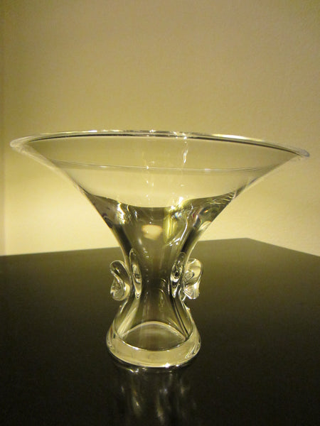 Steuben Glass Signed Pedestal Bouquet Stem Vase