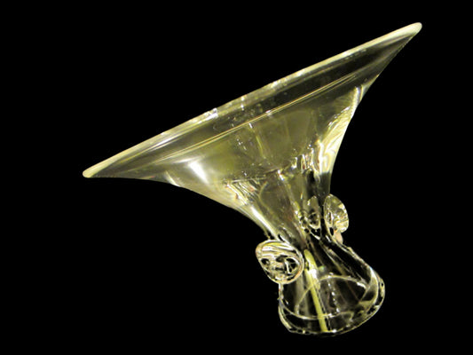 Steuben Stem Crystal Signed Bouquet Vase or Candy Dish - Designer Unique Finds 