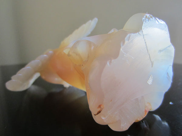 Asian Angel Agate Carved Figurative Floral Decoration - Designer Unique Finds 
 - 6