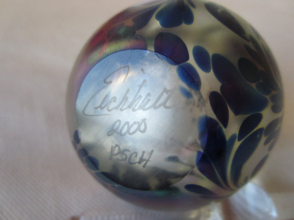 Eickholt Iridescent Glass Perfume Bottle Artist Signed - Designer Unique Finds 
 - 2