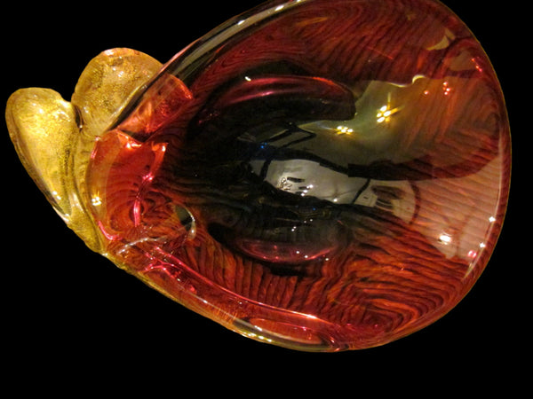 Murano Eggplant Bowl Seguso Archimede Gold Inclusion - Designer Unique Finds 
 - 1