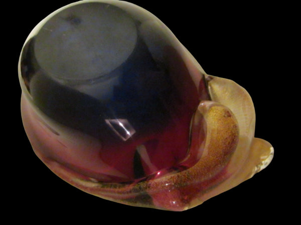 Murano Eggplant Bowl Seguso Archimede Gold Inclusion - Designer Unique Finds 
 - 4