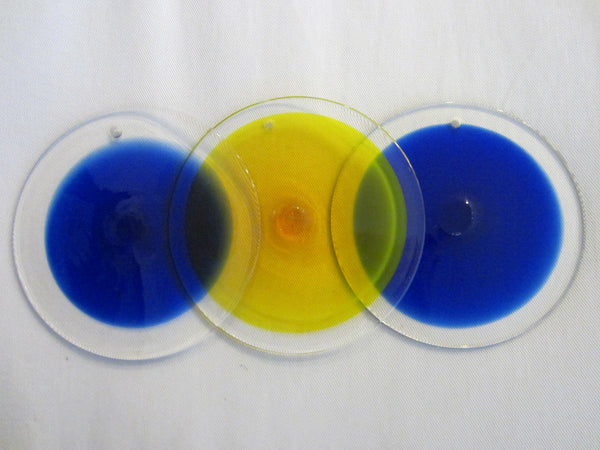 Vistosi Italian Hand Blown Glass Chandelier Design Disks - Designer Unique Finds 
