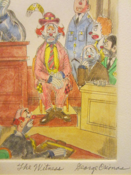 George Crionas The Witness Signed Impressionist Court Scene Lithograph - Designer Unique Finds 
 - 3