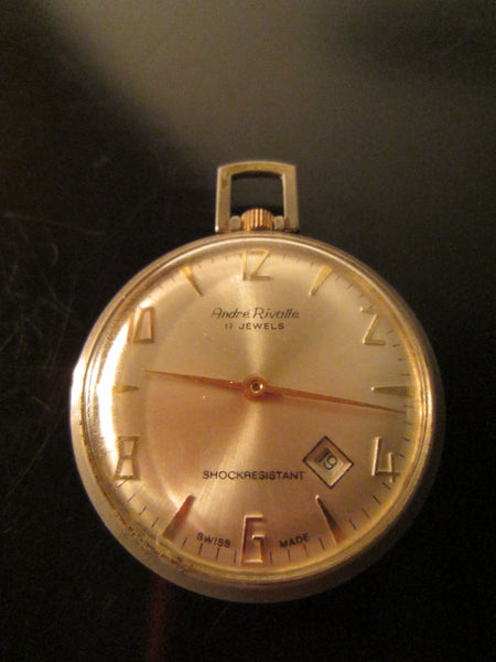Andre Rivalle Mid Century Hand Winding Swiss Pocket Watch - Designer Unique Finds 
 - 2