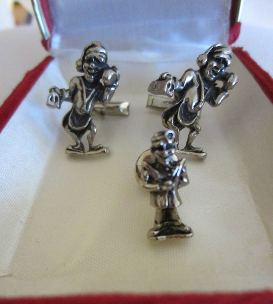 Jacob M Oldak New York Pewter Cuff Links Tie Tack Set Dr House Visit Theme - Designer Unique Finds 