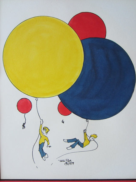 Tom Pye Impressionist Watercolors Colored Balloons Artist Proof - Designer Unique Finds 