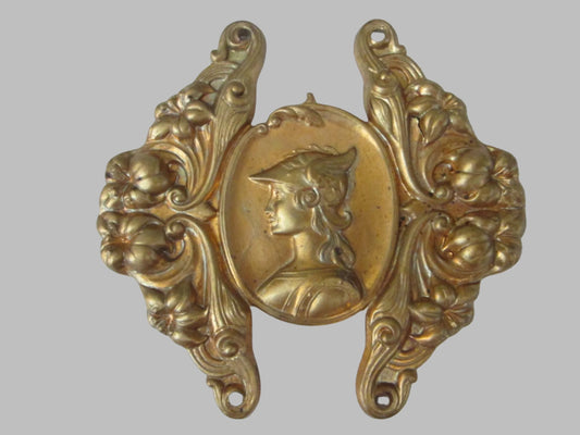 Rococo Style Brass Portraits Plaques Icons - Designer Unique Finds  - 1
