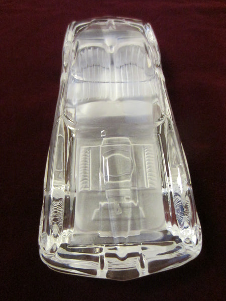 West Germany Hof Bauer Crystal Convertible Car Signed Paperweight - Designer Unique Finds 