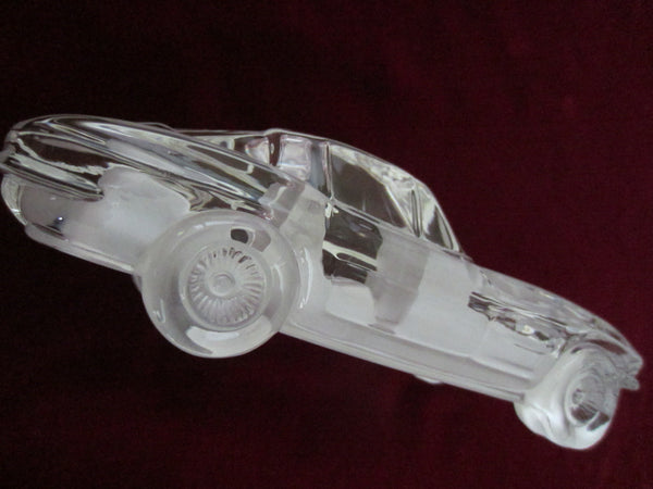 West Germany Hof Bauer Crystal Convertible Car Signed Paperweight - Designer Unique Finds 