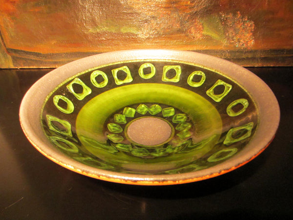 West Germany Geometric Ceramic Bowl Scripted Mark