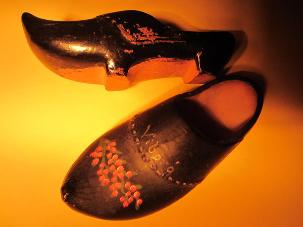 Quimper Style Ceramic Shoes Hand Decorated Dutch Miniature Pottery - Designer Unique Finds 