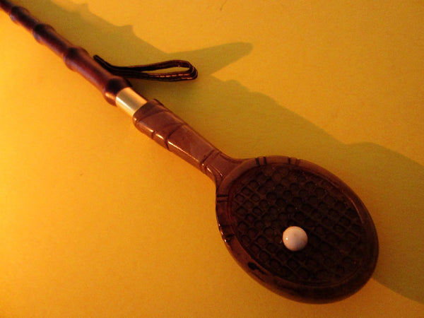 Di Lana Italy Shoe Horn Tennis Rocket Bakelite Composition Brass - Designer Unique Finds 
 - 1