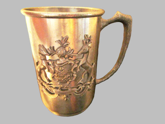 Norsk Tinn Pewter Norway Mug Animated Crested Coat of Arm - Designer Unique Finds 
