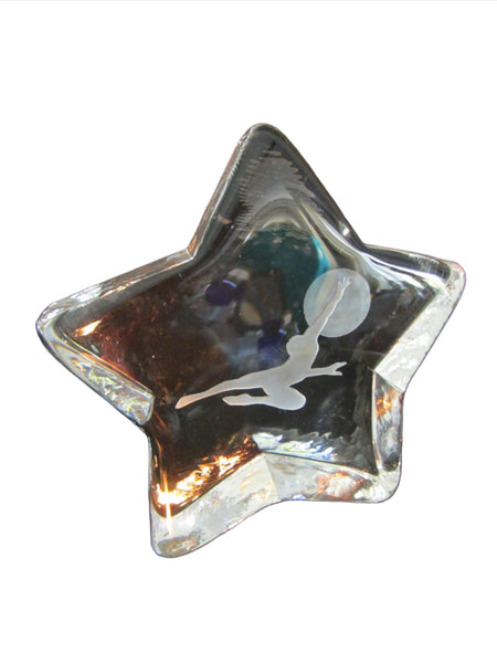 Star Glass Paperweight Reaching The Moon
