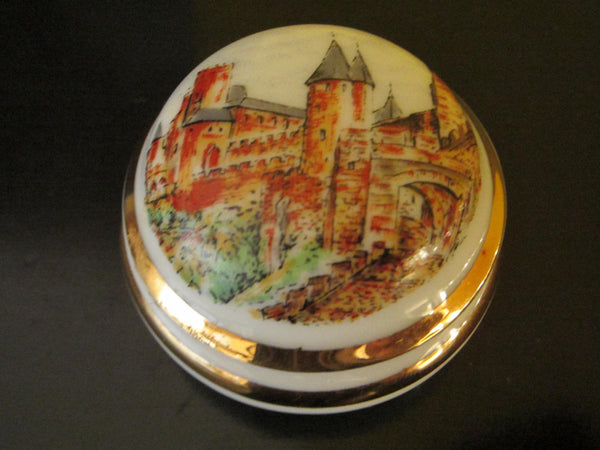 Limoges France Carcassonne La Cile Porcelain Miniature Box - Designer Unique Finds 