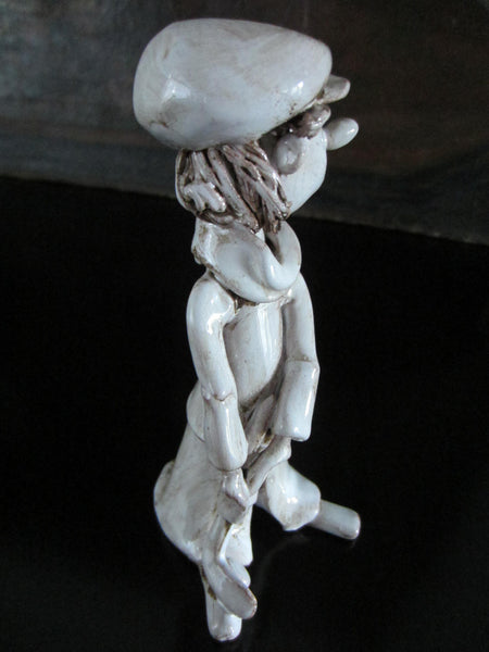 The Putter Italian Figure Abstract Signature Ceramic Art - Designer Unique Finds 