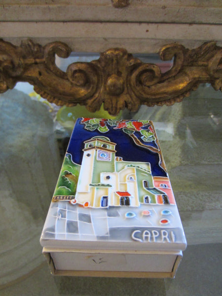 Ceramic Tile Capri Italy Match Box City View Modern Souvenir - Designer Unique Finds 