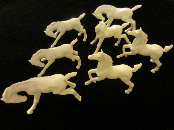 Mo Germany Equestrian Seven White Porcelain Horses Marked Stamped - Designer Unique Finds 
 - 3