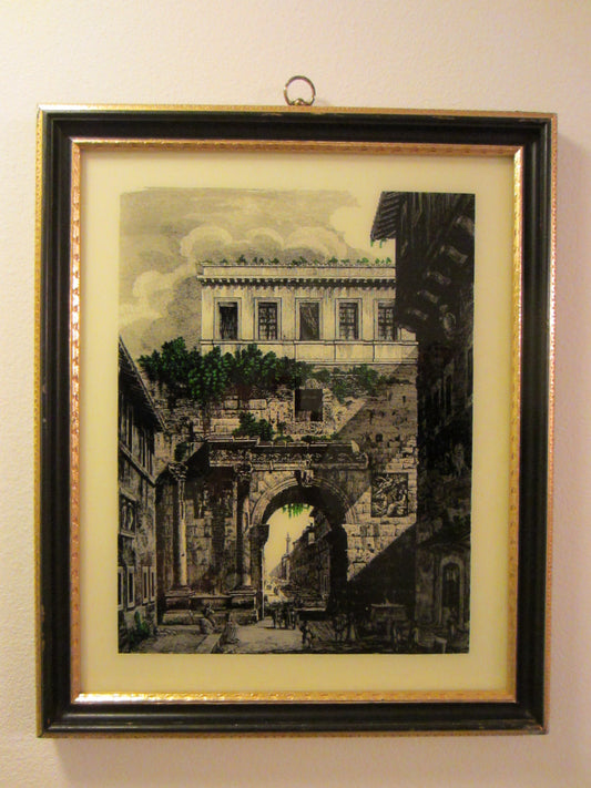 Europe Villas View Folk Art Reverse Glass Painting - Designer Unique Finds 
 - 1
