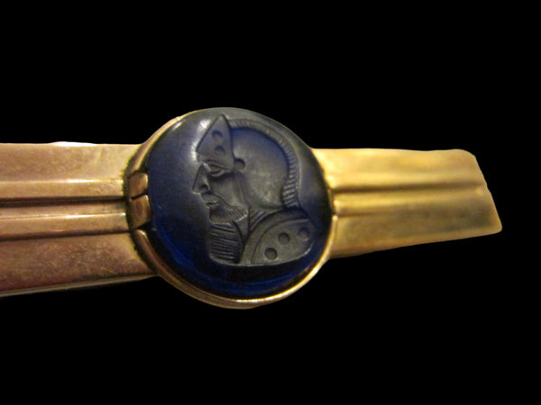 Swank Tie Clip Decorated Cobalt Cameo - Designer Unique Finds 
 - 2