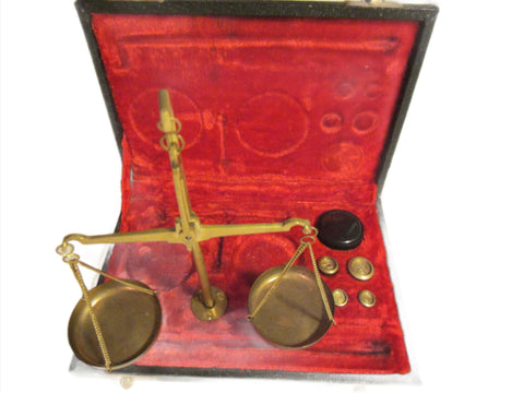 Vintage Jewelry Balance Goldsmith Measuring Scale Nested Case - Designer Unique Finds 