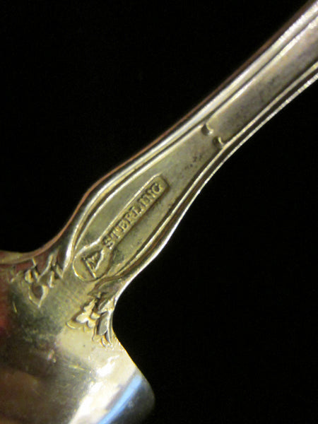 Bouillon Silver Spoons Meadow Rose Pattern by Mechanic Sterling Co - Designer Unique Finds 