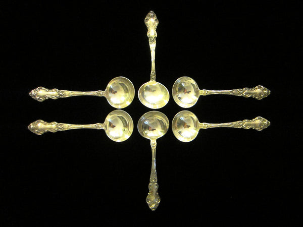 Bouillon Silver Spoons Meadow Rose Pattern by Mechanic Sterling Co - Designer Unique Finds 