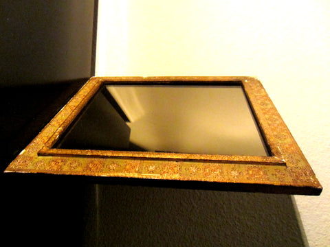 Florentine Mirror Frame Gilt Decorated Hand Crafted Colored