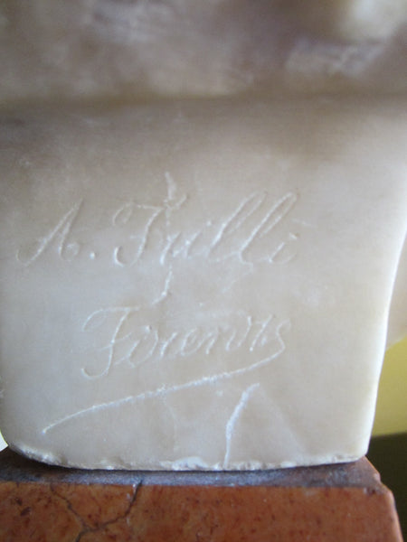 Antonio Frilli Alabster Bust Marble Stand Olive Leaf Bronze Headband - Designer Unique Finds 
 - 11