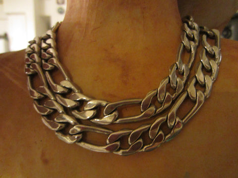 Sterling Link Vintage Chain Necklace Marked 925 - Designer Unique Finds 