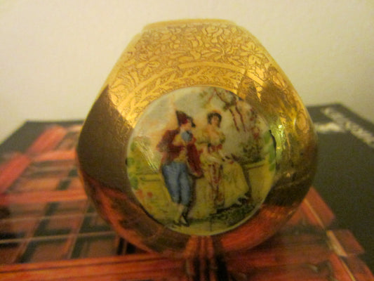 Osborne Chicago China Gold Overlay Ashtray Bowl - Designer Unique Finds 