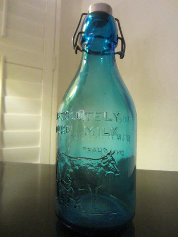 Absolutely Pure Milk Blue Blown Glass Decanter Made in Italy - Designer Unique Finds 
 - 1