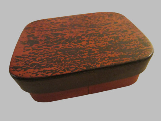 Art Deco Red Leather Signed Jewelry Box Textile Lined - Designer Unique Finds 
 - 2