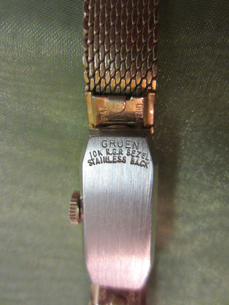 Gruen Percision Bracelet Watch Gold Plated Jeweled - Designer Unique Finds 
 - 6