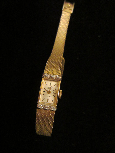 Gruen Percision Bracelet Watch Gold Plated Jeweled - Designer Unique Finds 
 - 4