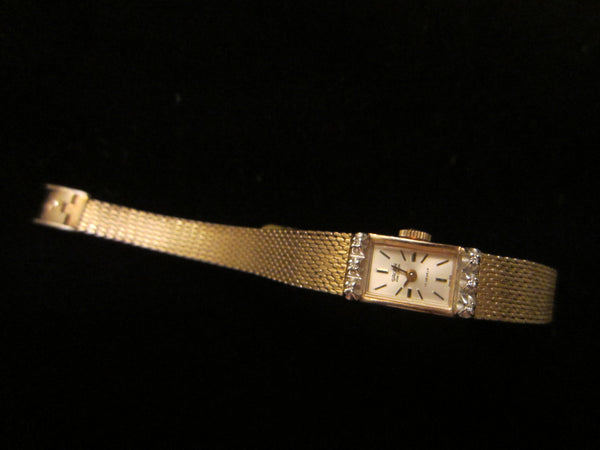 Gruen Percision Bracelet Watch Gold Plated Jeweled - Designer Unique Finds 
 - 3