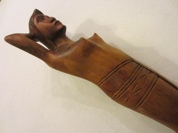 Folk Art Tribal Figure Wood Carving Nutcracker Flex Leg - Designer Unique Finds 