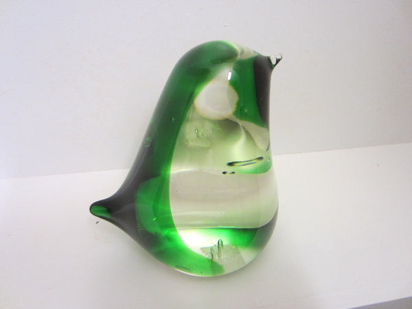 Green Sparrow Blown Glass Japan Paperweight - Designer Unique Finds 