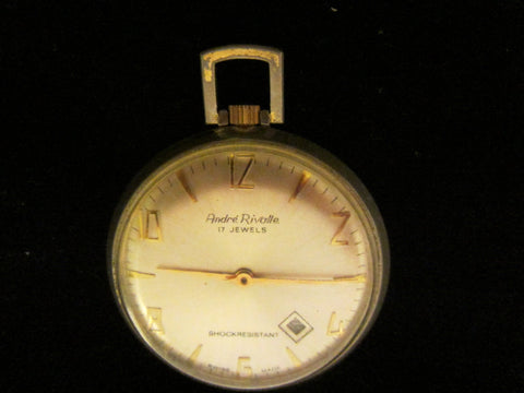 Andre Rivalle Mid Century Hand Winding Swiss Pocket Watch - Designer Unique Finds 
 - 7